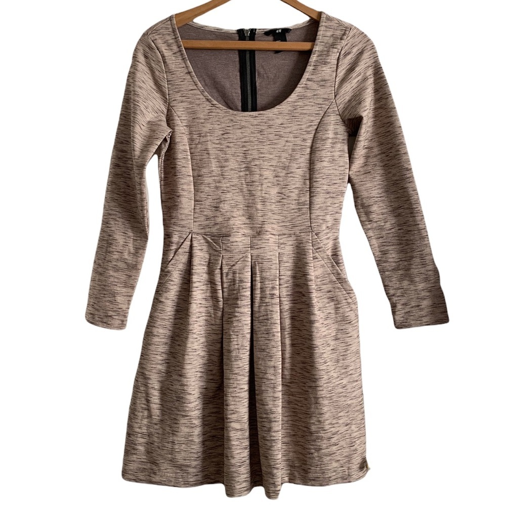 H&M Women’s Long Sleeve Light Brown Tan Dress Size Medium